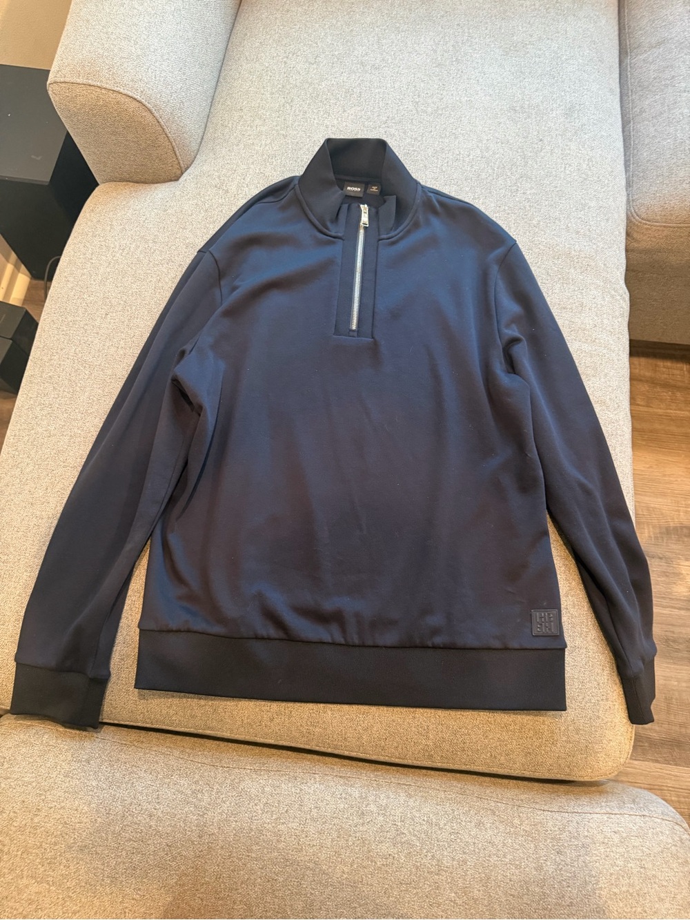 Boss Navy Half-Zip Pullover Sweater